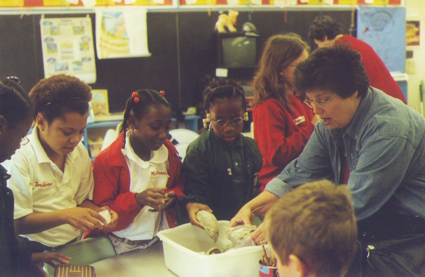 students at BPS fossil program