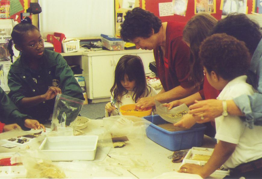 students at BPS fossil program