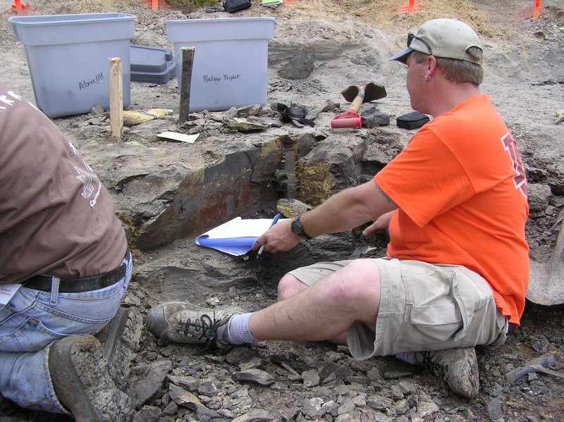 documenting stratigraphy of fossil site