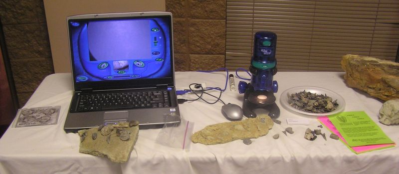 digitial microscope to look at fossils