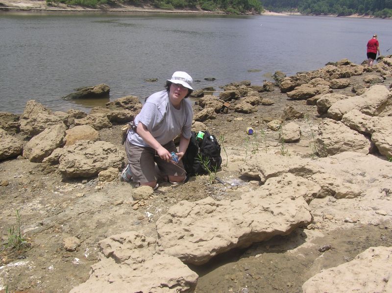 Anca searching for fossils at site