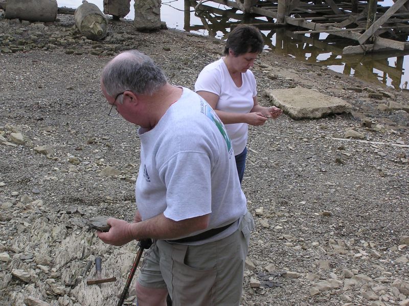 David and Becky searching for fossil trilobites