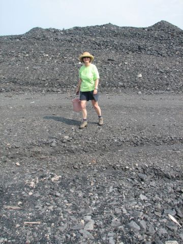 person with bucket