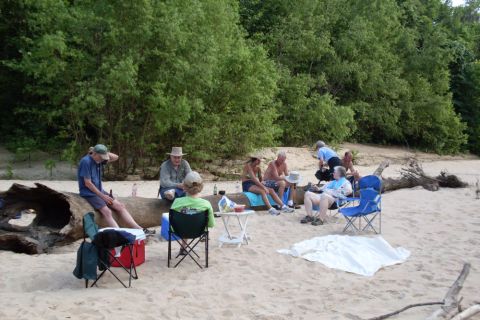 lazing on the beach