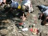 Careful and gentle digging to extract Eotrachodon orientalis dinosaur bones