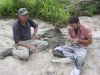 James examining Bobby's fossil